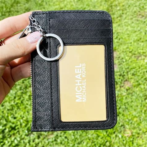 michael kors id card holder black|Michael Kors card holder price.